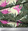 Soimoi Japan Crepe Satin Stoff Blomster & Blader Tropisk Stoff Prints etter meter 42 tommer