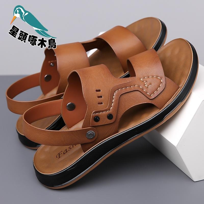 Sandals men's 2025 summer dual-purpose driving cool slippers casual non-slip soft-soled breathable beach shoes