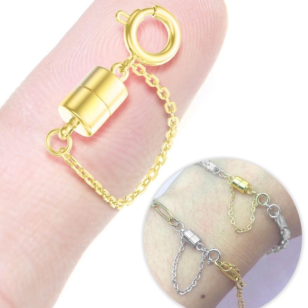 6pcs Magnetic Bracelet Extender with Safety Chain Necklaces Converter  for Girls