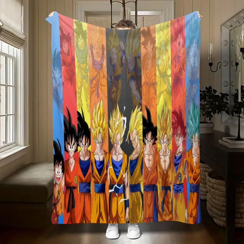 Dragon Ball Saiyan Forms Blanket Suitable For All Seasons Soft And Comfortable Bedroom Gift Outdoor Plush Blanket
