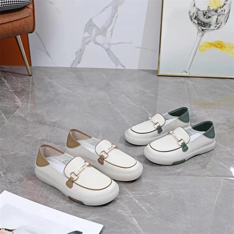 New single shoes spring and summer casual shallow mouth soft leather soft sole