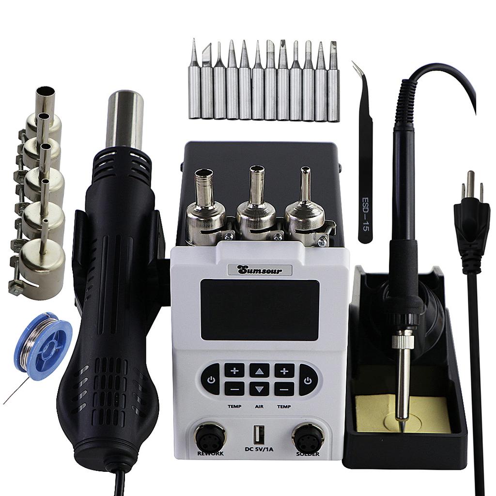 Digital display Solder Station Control Temperature Soldering Iron Hot Air Gun BGA SMD Rework Welding Desoldering Repair Tools