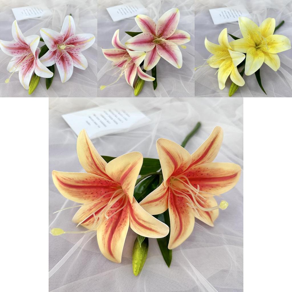 Premium Lily Fake Flowers 3d Printed For Wedding Venue And Home Styling