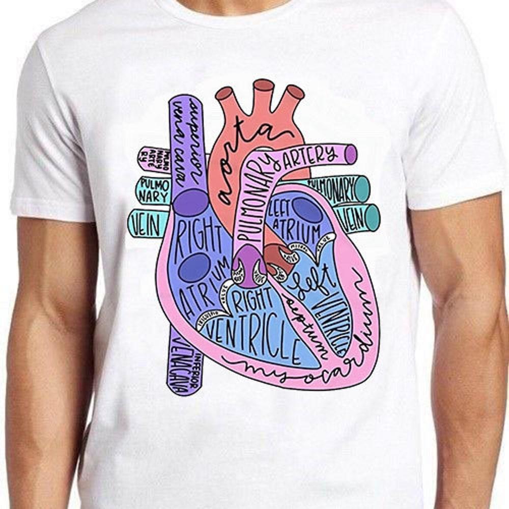 

Футболка из 100% хлопка плотностью 230 г/м2 с изображением анатомии сердца, здорового образа жизни, веганского вегетарианского мема, подарка геймера, фильма, музыки, топа для взрослых, футболка 913