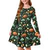 Girls' Summer Princess Dress Halloween Day- Long Sleeve A-Line T-Shirt Dress