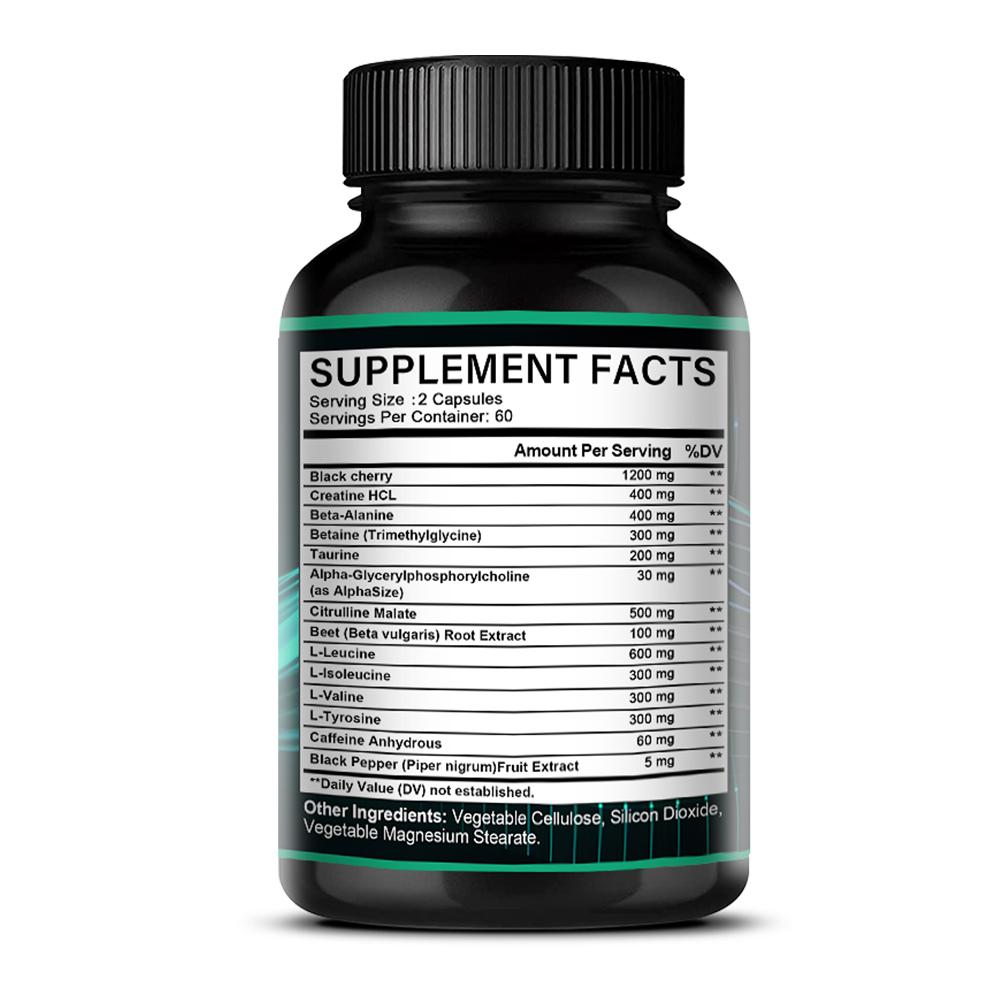 Hoogwaardig Voedingssupplement, Met Zwarte Kers 1200 Mg, 120 Capsules Per Fles