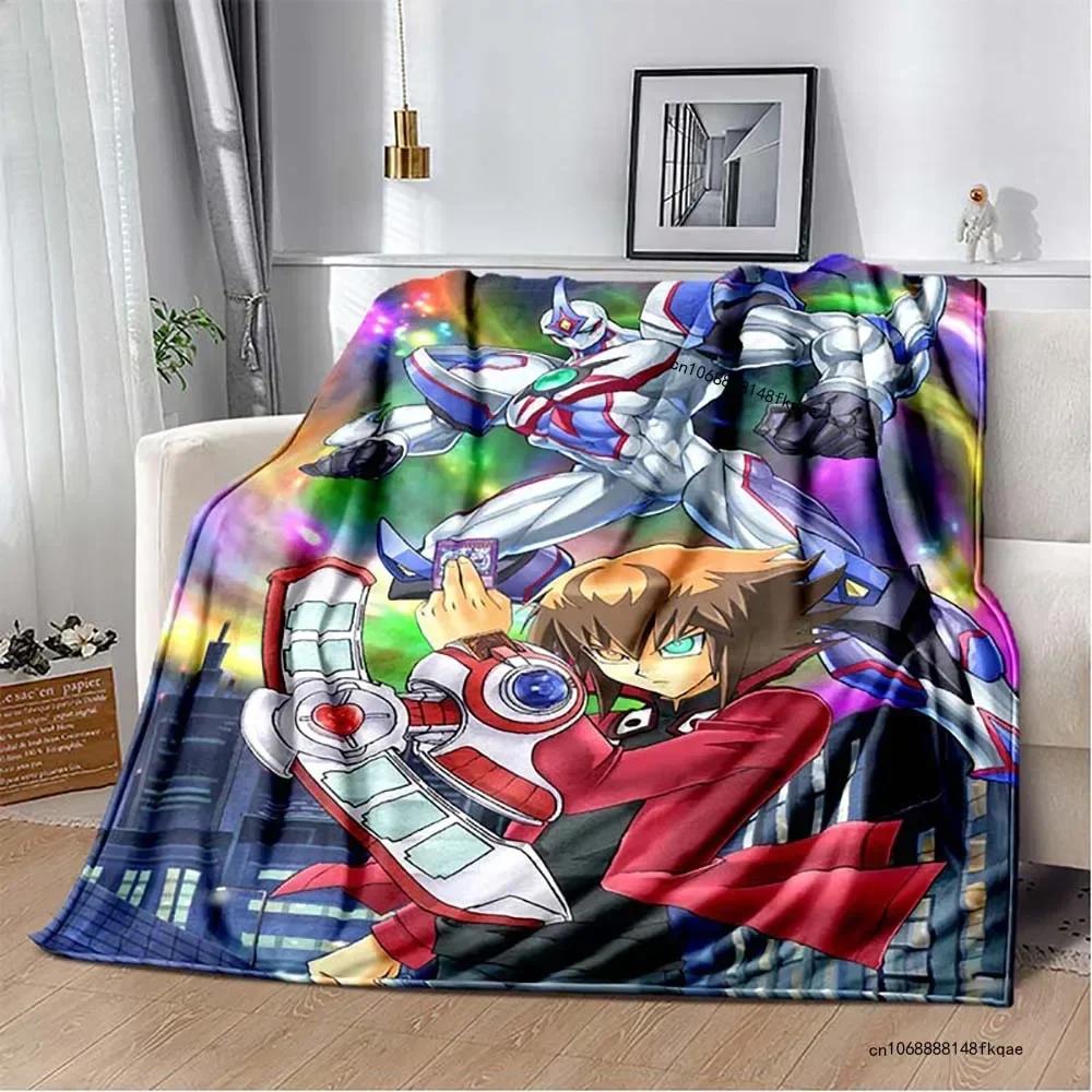 Anime Yu Gi Oh Card Yugioh Throw Blanket Blue Eyes White Dragon Anime Cartoon Soft Plush Blanket Bedroom Bedspread Home Decor