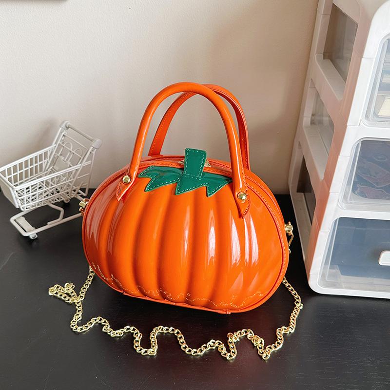 Women Pumpkin Shape Handbag Versatile Creative Shoulder Bag Fashion Cute Multifunctional Waterproof Halloween Handbag