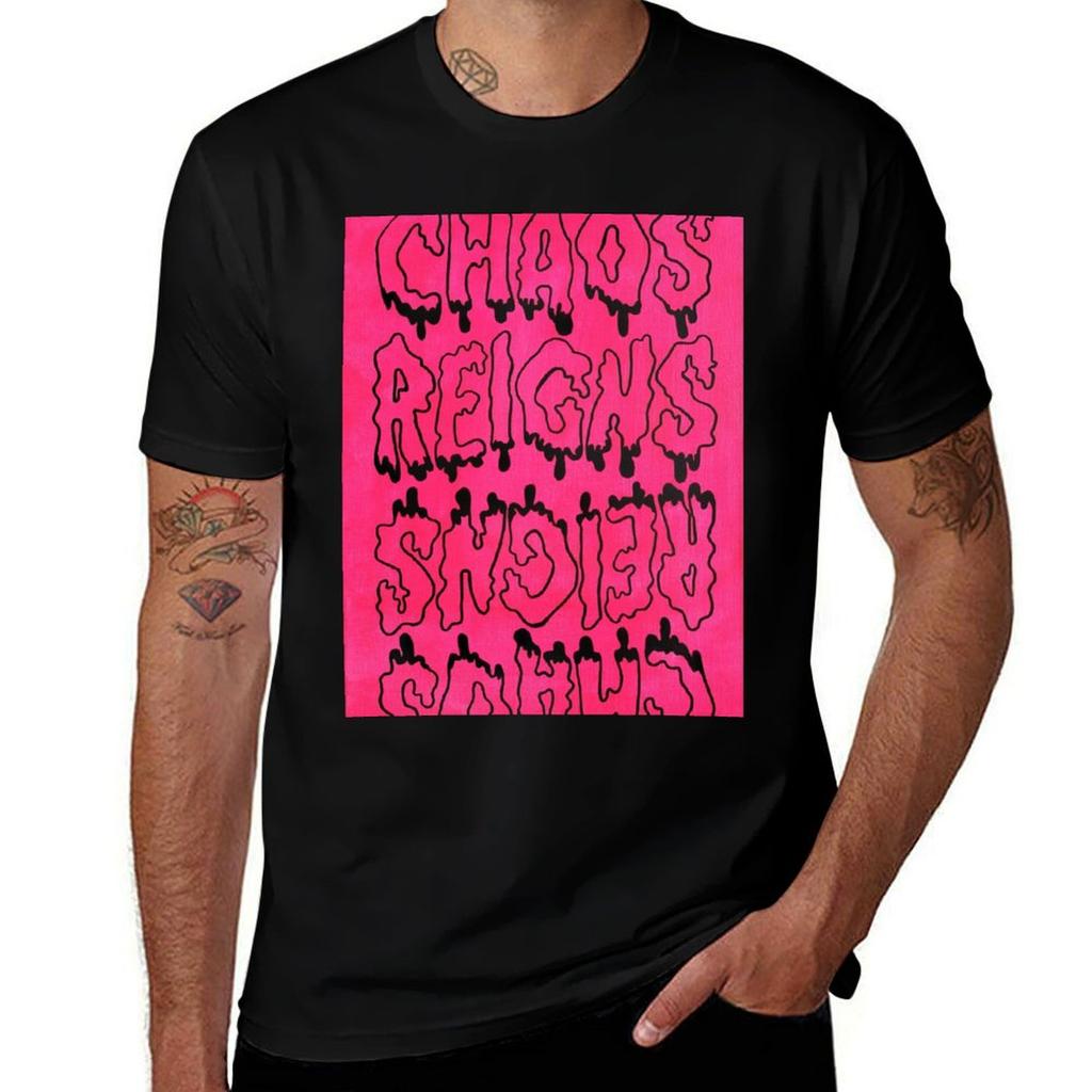 Chaos Reigns Drip T-Shirt Work Outdoor Short Sleeve Tee