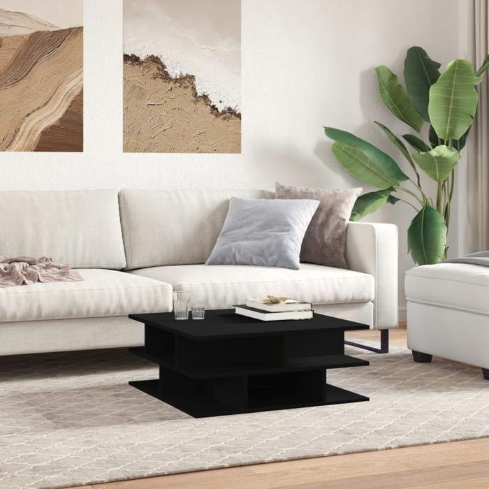 VidaXL Coffee Table Black 70x70x29 Cm Engineered Wood, Side Table, Living Room Table, Accent Table, End Table, Table 840745