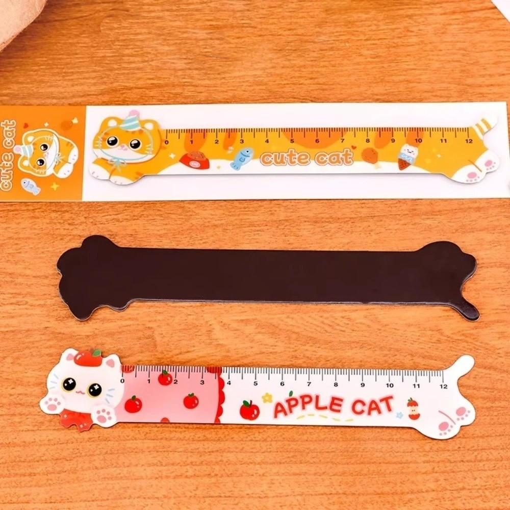 12cm Kawaii Stationery Ruler Kawaii Cute Design Magnetic Bookmark Ruler  for Students