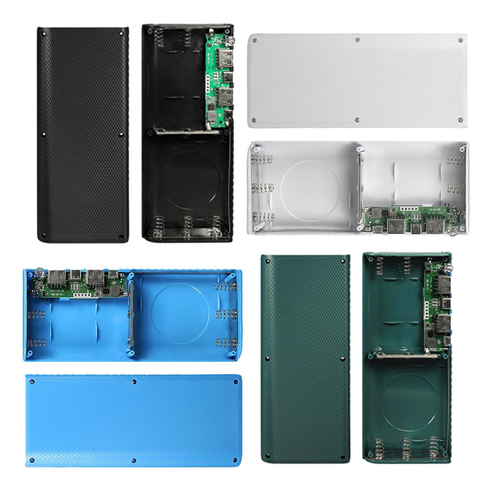 DIY Powerbank Holder Case For 5PCS 20650 Batteries Plastic Housing With Double USB Outputs And LED Light Function