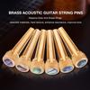 6-Piece Acoustic Guitar Bridge Pin Set, Includes Brass and Bone Bridge Pins and Abalone Pins for Acoustic Folk Guitar