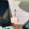Decorative Pendant with Lanyard Flocked Cake Dog Pig Bear Shape Keychain Bag Charm Mobile Phone Hanging Ornament