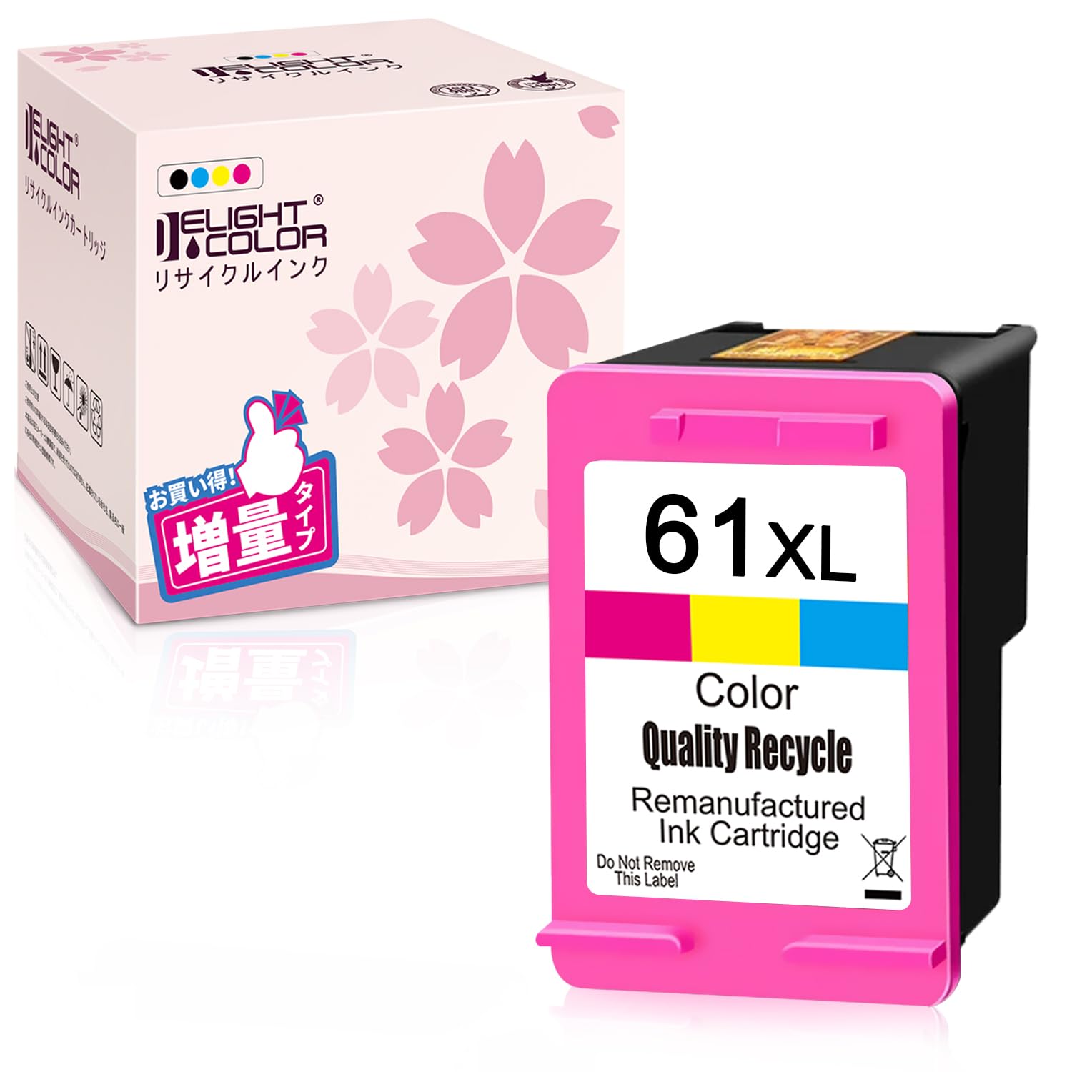 

Delightcolor Відновлені чорнильні картриджі HP з індикатором рівня чорнила для кольорових принтерів HP 61 XL з ENVY ENVY ENVY та Officejet (Сумісний 5530,