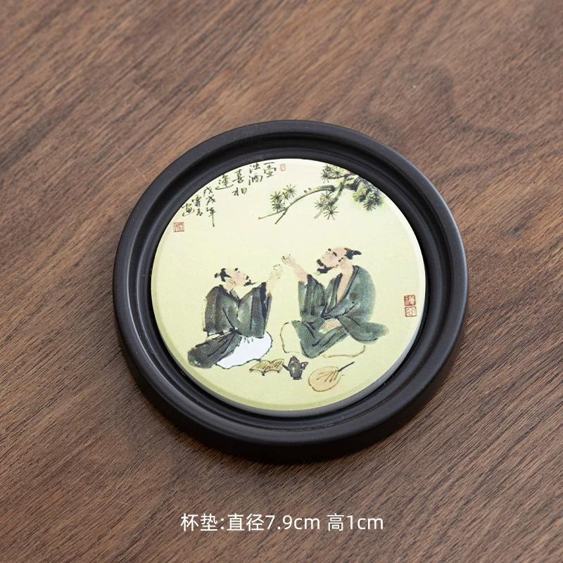 Chinesische Bakelit Wasseraufnahme Teeuntersetzer Hitzebeständige Matten und Rutschfeste Aufbewahrung Kung Fu Teetassenhalter Zubehör
