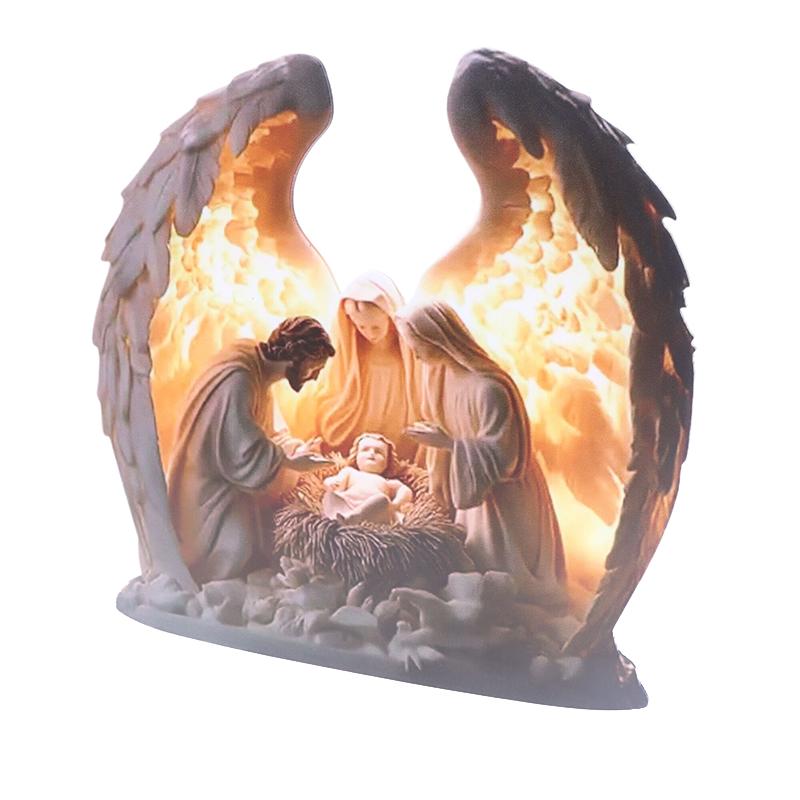 Statua Natività di Natale Figura da Collezione Statua Decorativa Elemento Centrale Sacra Famiglia Segno Acrilico Per Camino Natale