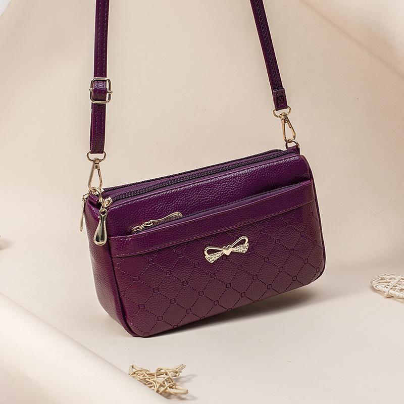 Autumn Retro Small Square Bag, Soft Leather, Elegant Single-shoulder Bag, Ins Middle-aged Mom Bag