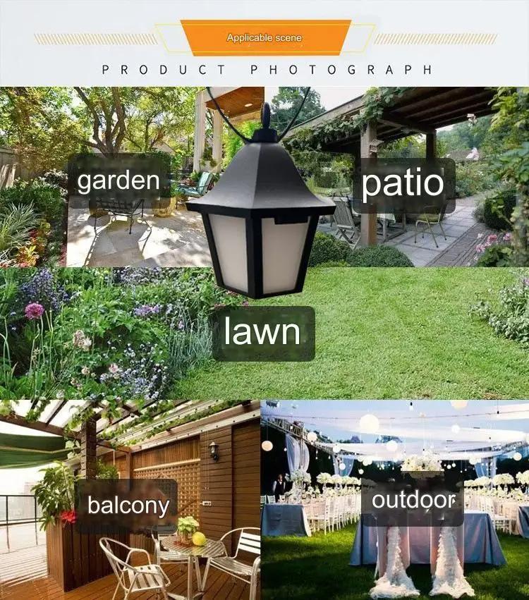Solar Lantern String Light Outdoor Waterproof Lamp Retro Patio Fairy Light for Eaves Yard Garden Fence Balcony Christmas Decor
