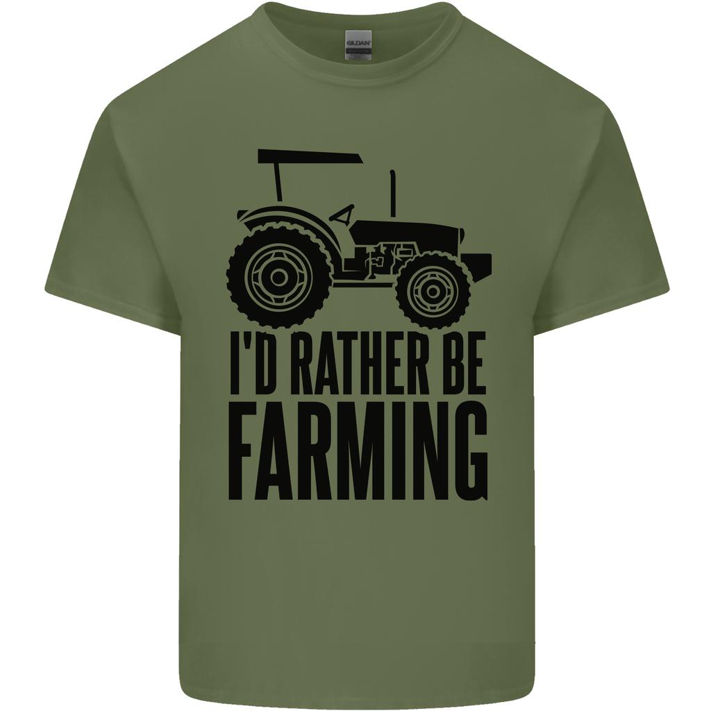 Id Rather Be Farming Farmer Tractor Unisexs Light Cotton TShirt