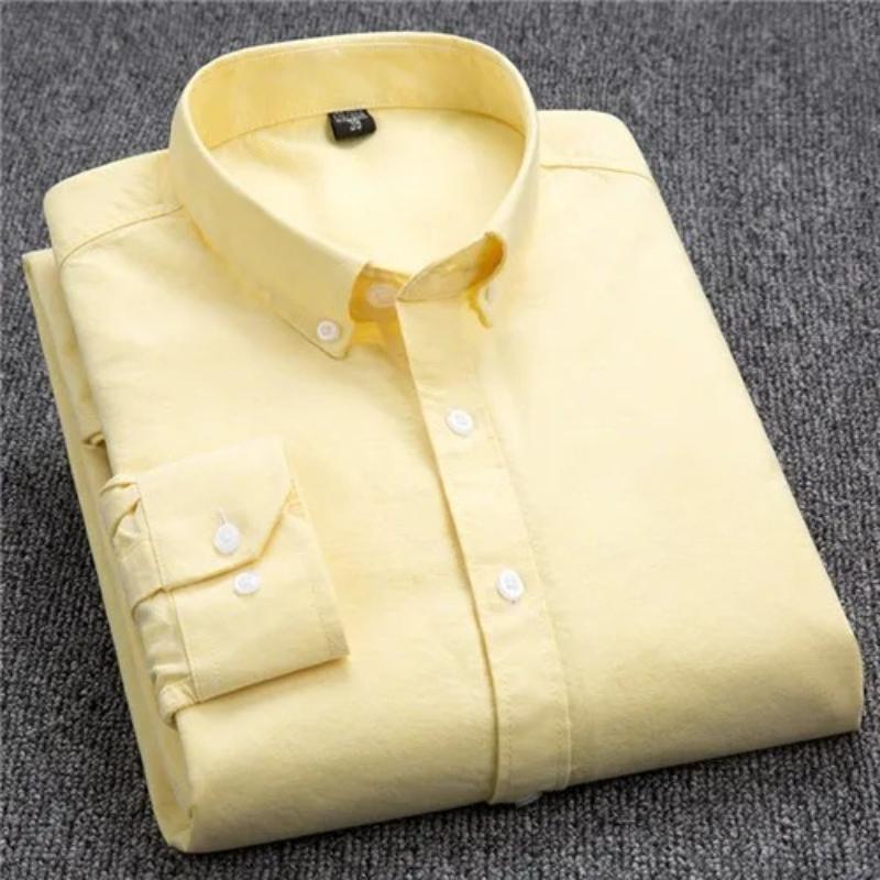S-6XL Oxford Shirts for Men Long Sleeve Pure Cotton Solid Stripe Leisure Embroidered Horse Streetwear Business Plain Office 6XL
