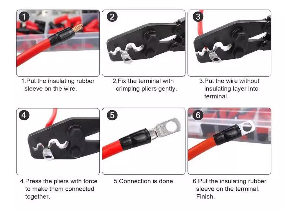 Copper Tube Terminals Set: 80-SC Series, 160-Piece Peep Hole SC6-25 Boxed