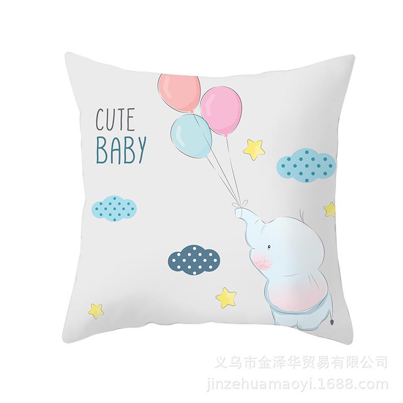 Cute Animal Cartoon Print Pillow Cover Shopee Home Supplies Car Sofa Cushion Cover