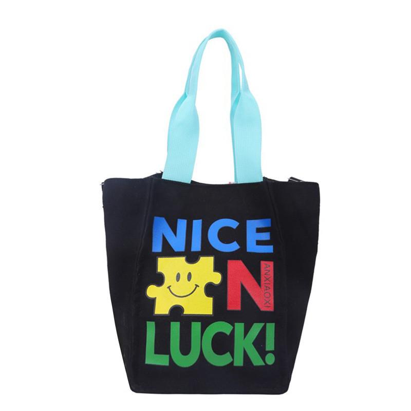 Modern And Chic Unisex Kids Crossbody Bag Featuring Breathable Canvas Material Black No Pendant