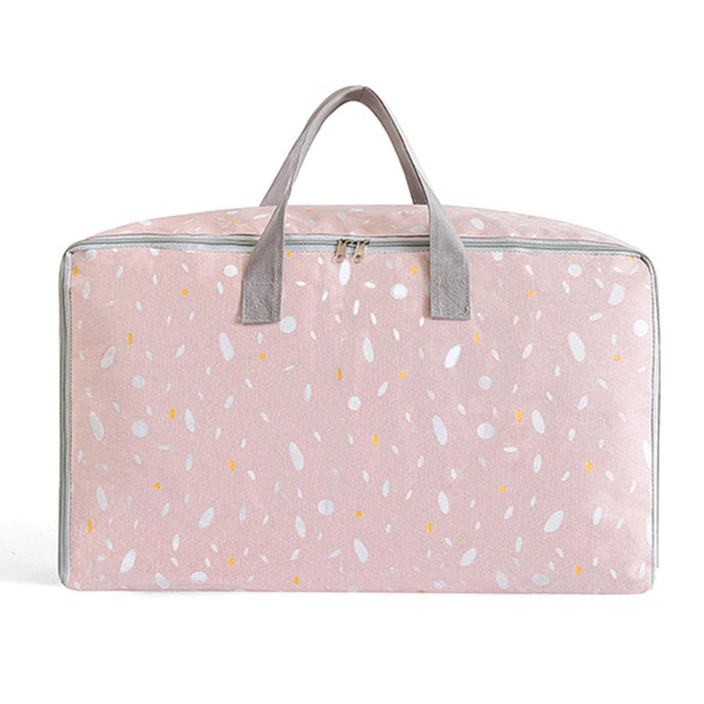 

Large Casual Storage Bag with Handle for Travel Clothes Quilt Duvet Laundry Pillows Luggage Organize Warm pink57*38*28cm#0