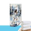 Watercolor Figure Skating Beach Towel Patterned Sunscreen And Windproof Suitable For Swimming Pool Camping Travel