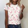 Dames Mode Casual Ronde Hals Borst Print T-shirt