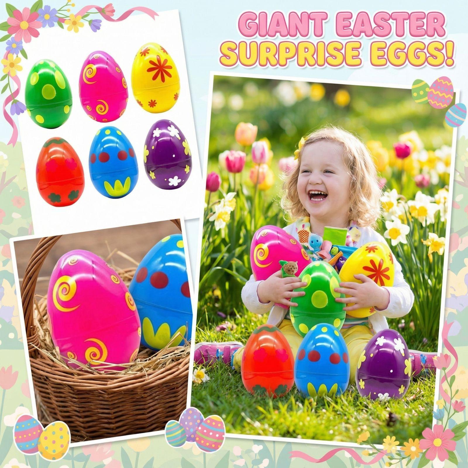 25см Пасхальное Расписное Яйцо - Большое Пластиковое Декоративное Яйцо С Цветным Принтом, Наполняемый Центральный Элемент Для Весеннего И Праздничного Стола One Size