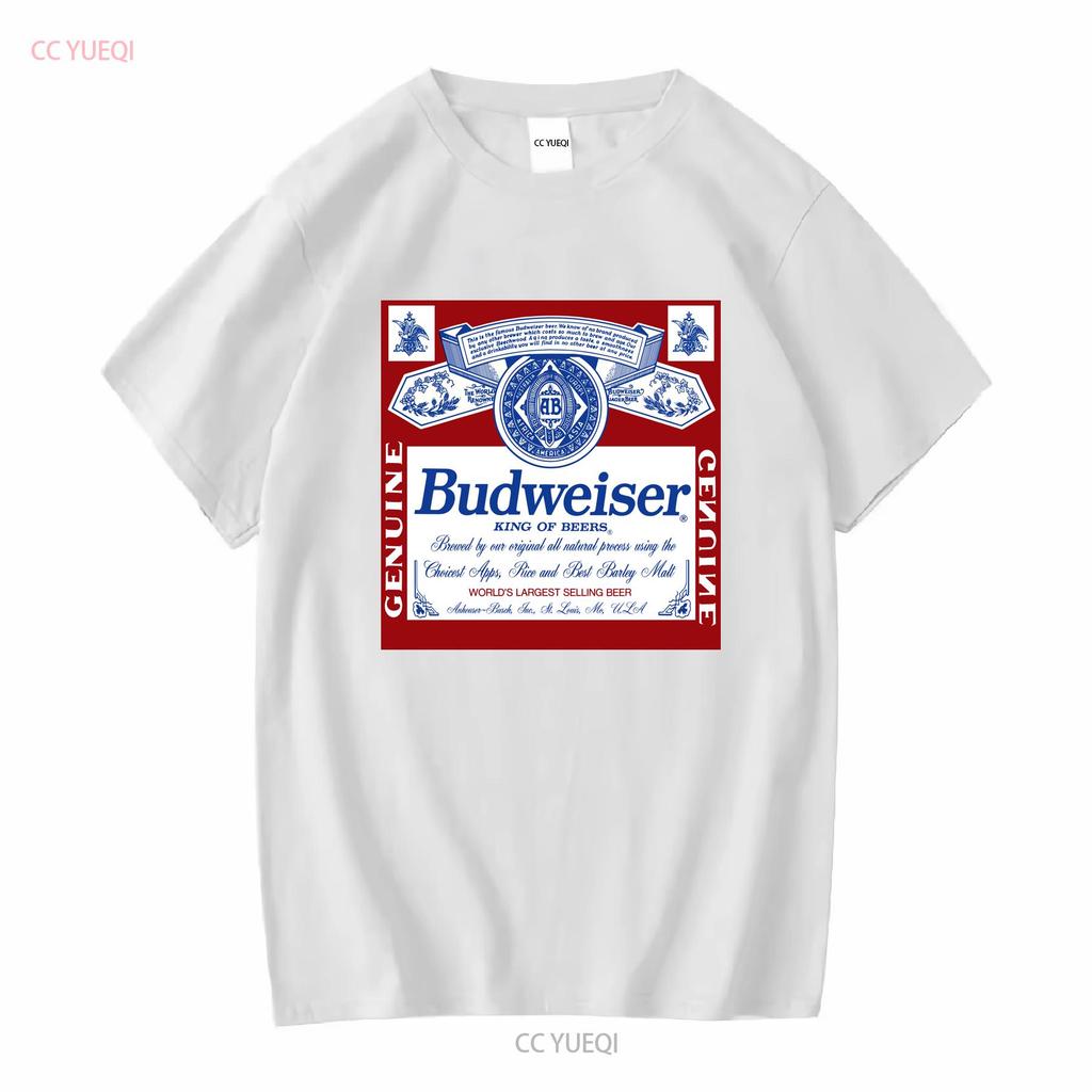 Officially Licensed Budweiser T Shirt Vintage Washed Designer Clothes Streetwear Casual Unisex Breathable Slightly Stretched