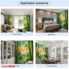 2pcs Bamboo Floral Scenic Printed Curtains, Designed for Light Filtering, Quality Material, Ideal for Zen