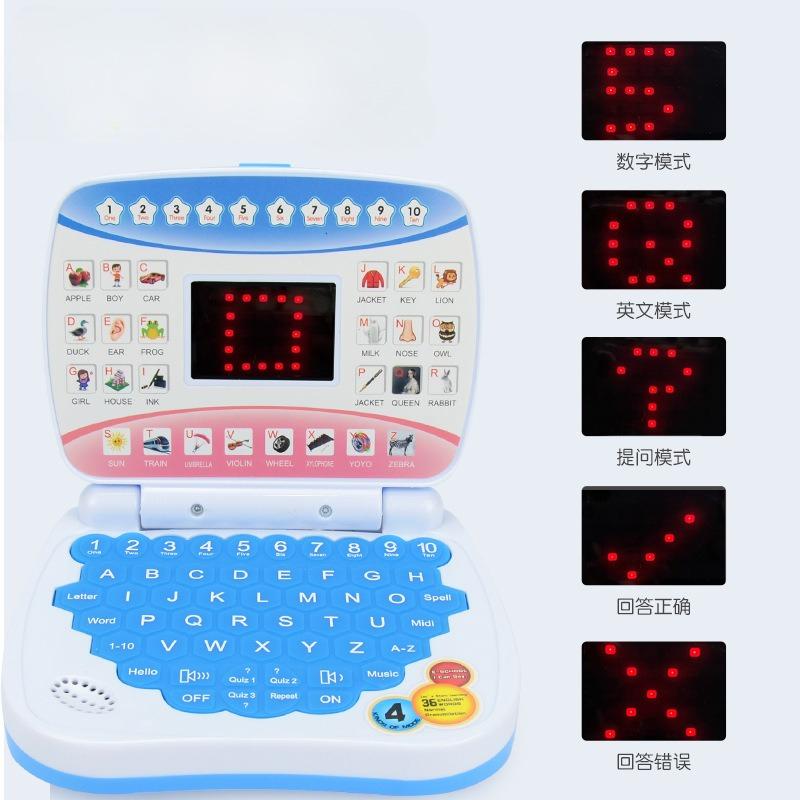 Mini Simulation Laptop Early Education Machine Led Display Learning Machine Music Children'S Toys