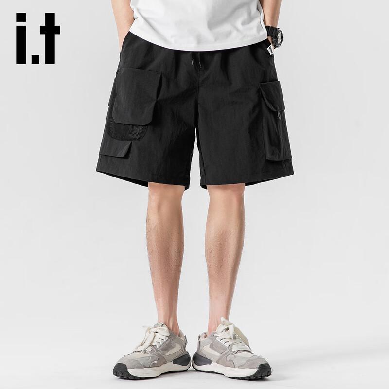 Izzue It Men s Ice Silk Quick-Dry Cargo Shorts L чёрный