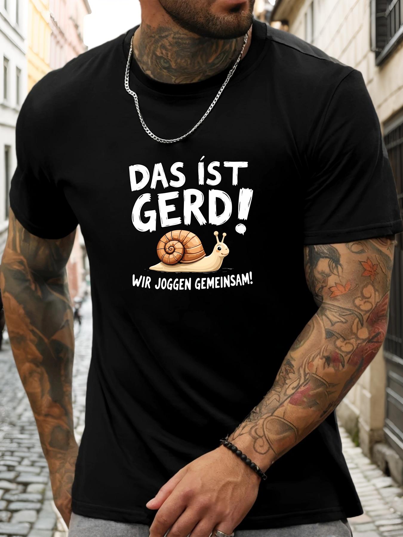 Men S THIS IS GERD! Patterned Summer Casual Short-Sleeve T-Shirt L чёрный