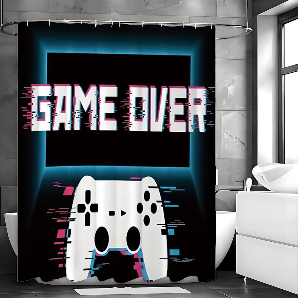 Cool Gamer Shower Curtain, Bathroom Decorative Shower Curtain Shower Curtain with Hooks Waterproof Shower Curtains