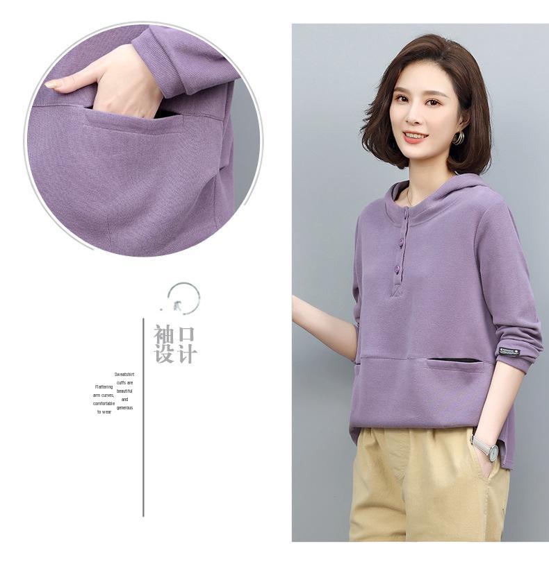 Women's Fashionable Mom Style Casual Sweatshirt Set: 2025 Spring/Autumn Two-Piece Outfit