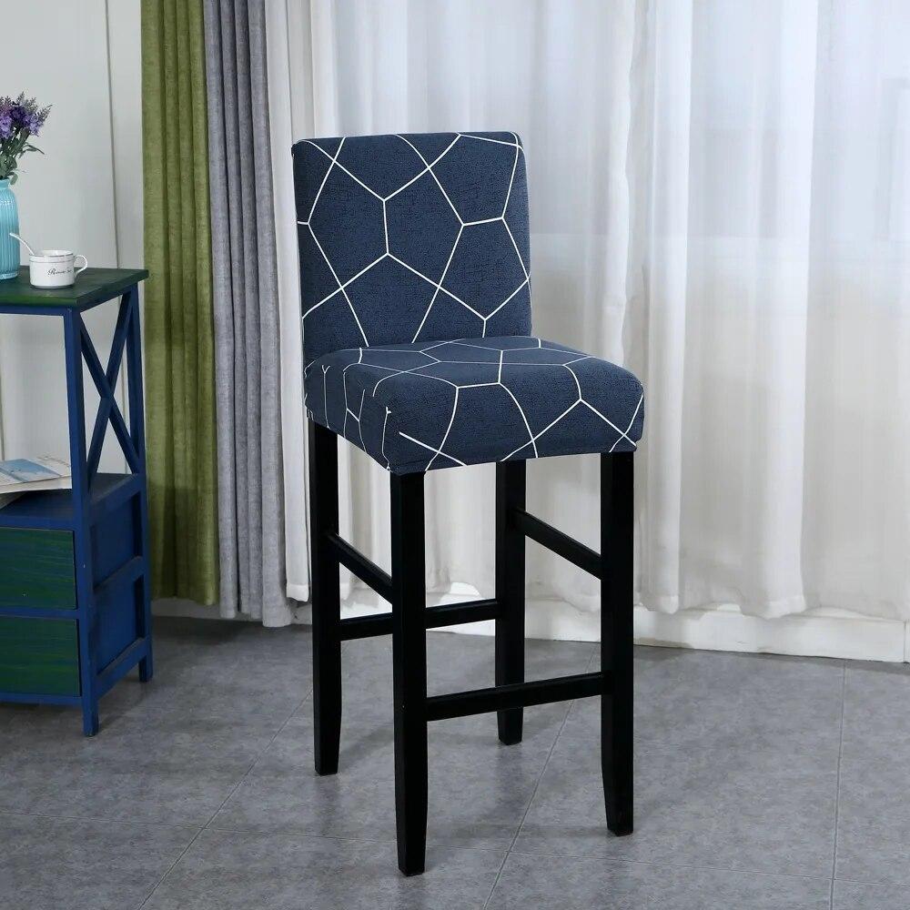 Elastic Bar Stool Chair Cover Home Dining Room Bar Seat Cover Geometric Style Restaurant Hotel Decor Washable Easy Cover