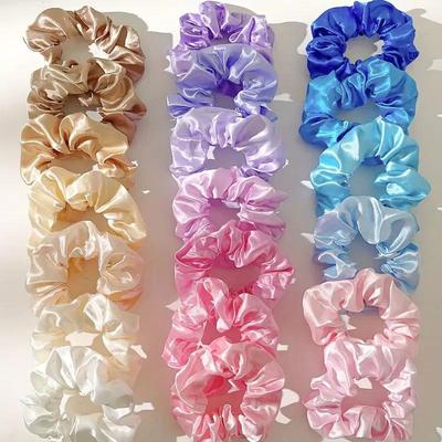 20 Satin Scrunchies: Solid Color, Simple Style Hair Ties & Headbands