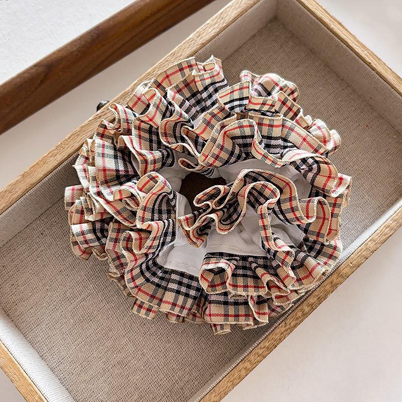 Korean British style sub large intestine hair band retro college style ball head rubber band hair rope autumn and winter hair accessories