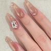 Cat-eye Wearable Nail Patches Ins Style Handmade Manicure Patches Fake Nails New Year Red Environmental Protection