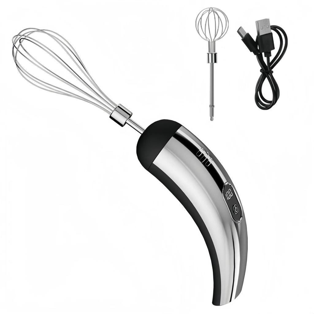 1 Set Elektrischer Schneebesen 1500mAh 5 Geschwindigkeiten 2x Rührköpfe Vielseitige Schneebesenköpfe Zum Schlagen von Eiern, Aufschlagen von Sahne Küchenwerkzeuge