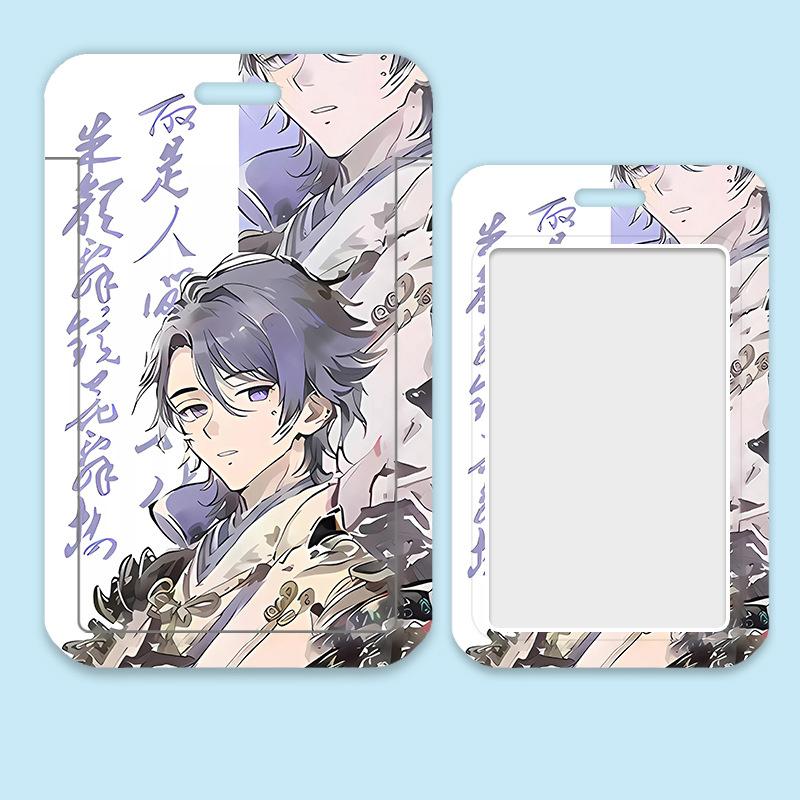 Game Genshin Impact Card Sleeve Business Retractable GanYu Credit Card Holders Bank ID Cover Cases Holders Bus Card Organizer