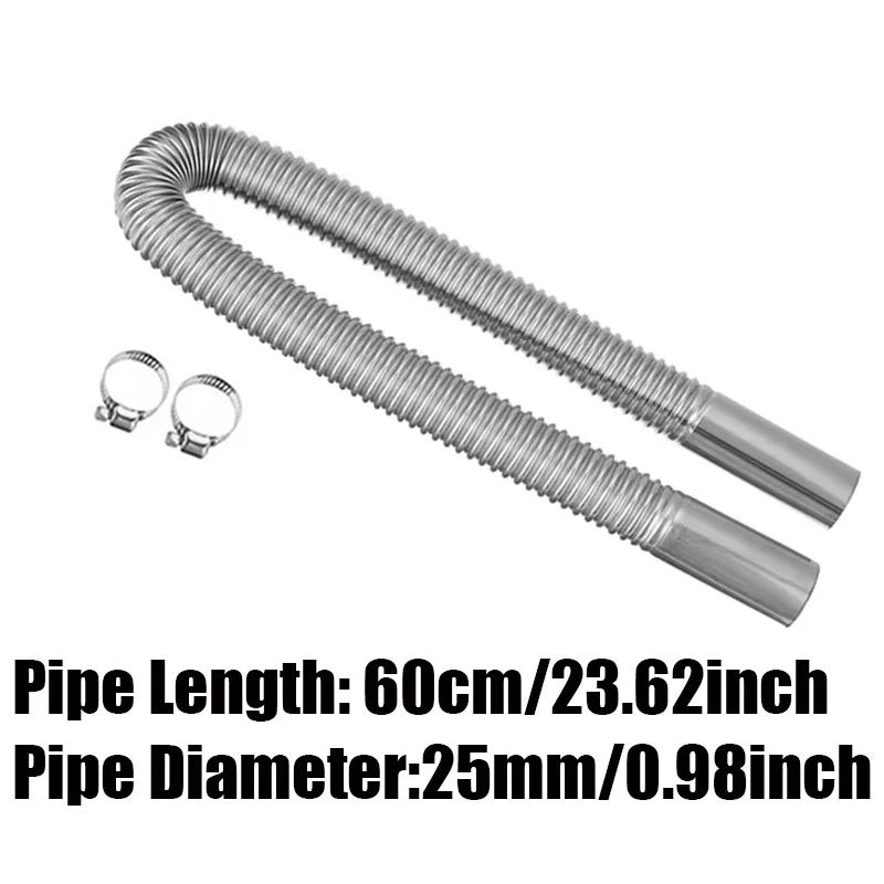 60cm Car Air Diesel Parking Heater Exhaust Pipe Tube Hose 24mm Air Filter Muffler Silencer With Clip Kit For Webasto Eberspacher