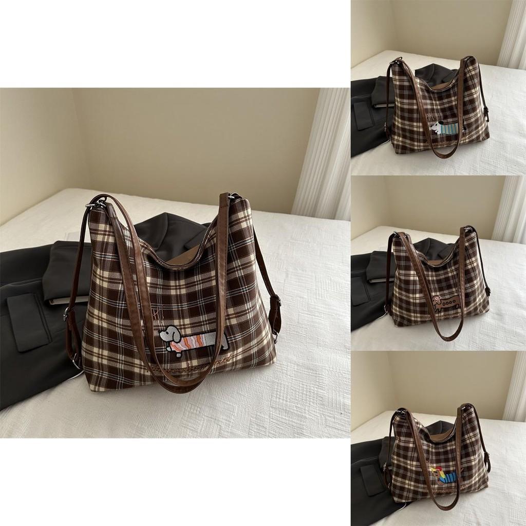 Stylish And Trendy Large Capacity Tote Backpack For Women In Chic Plaid Designs