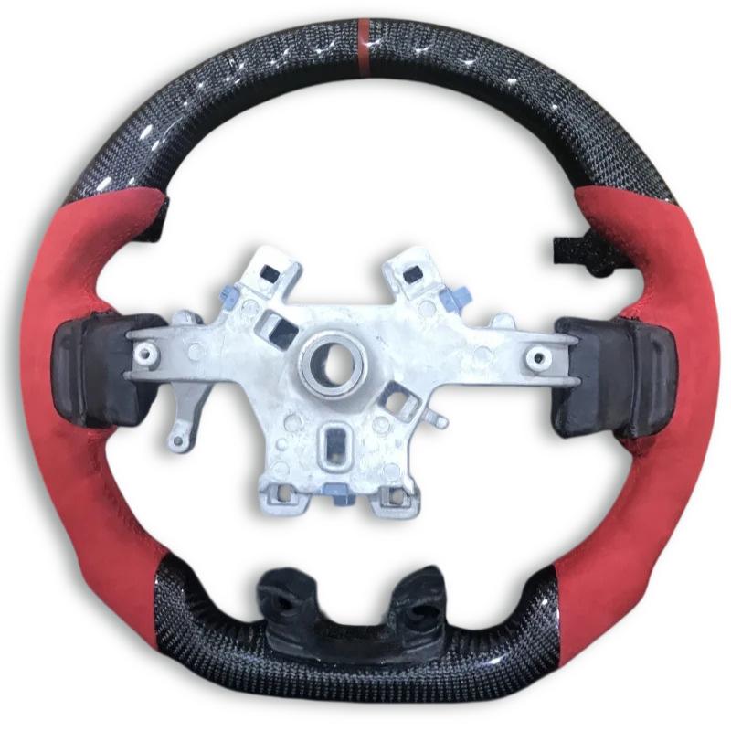 Red Suede & Carbon Fiber Style Steering Wheel for 2013-2018 Dodge Ram