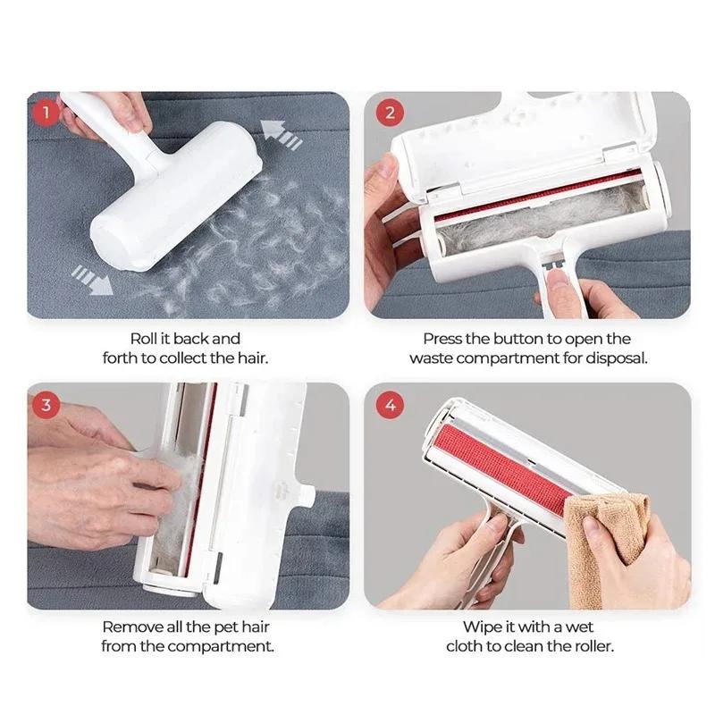 Pet Hair Remover Roller Pet Hair Remov Cleaning Removing Dog Cat Self Cleaning Lint Pet Hair Remover  One Hand Operate