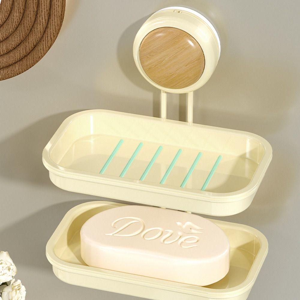 1/2 Layer Self Draining Soap Holder Detachable Wall Mounted Soap Rack Bathroom Soap Tray Sinkc